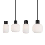 Nori 4 Light Pendant Light - Modernist Design with Ribbed Glass