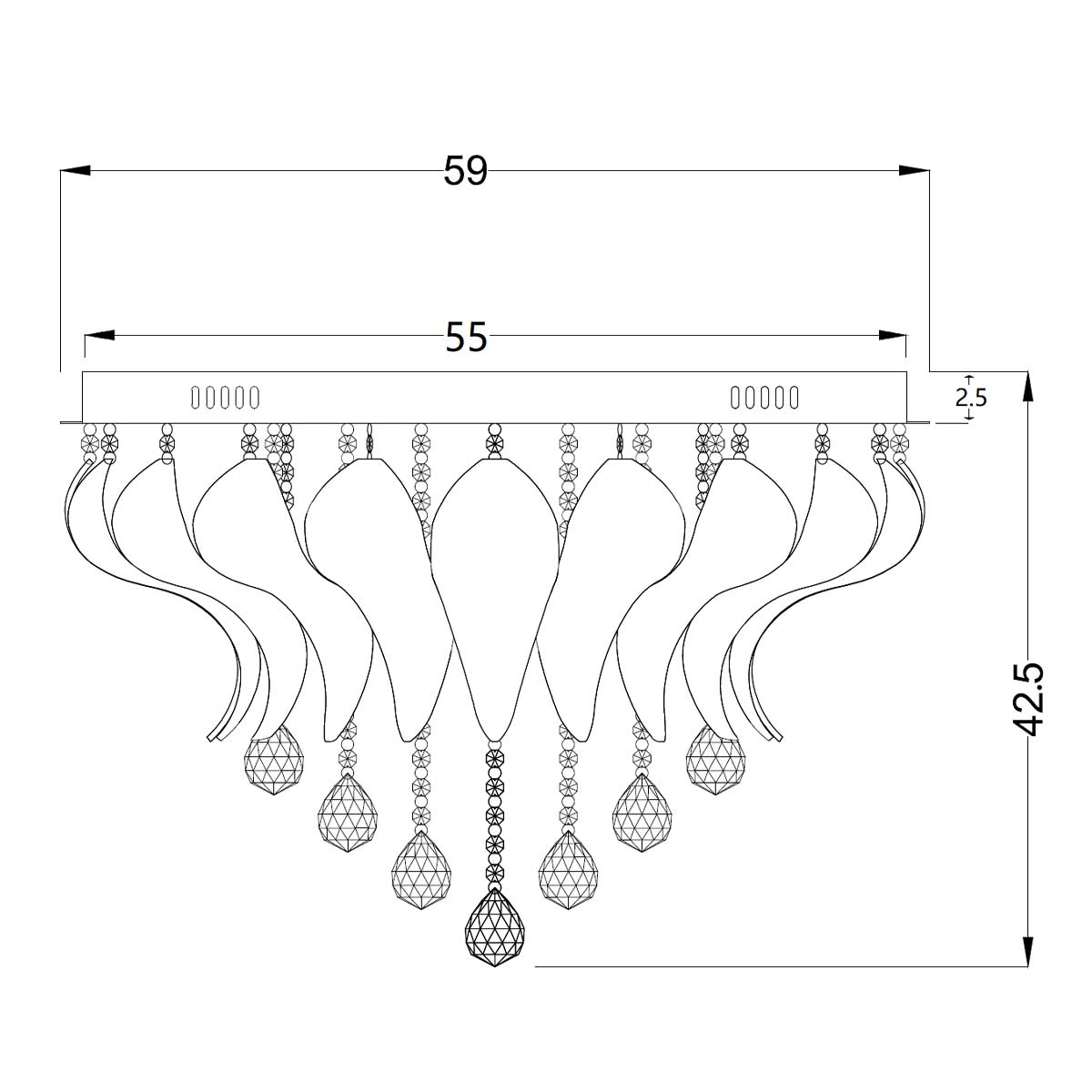 Odessa 10 Light CTC Ceiling Light Fixture