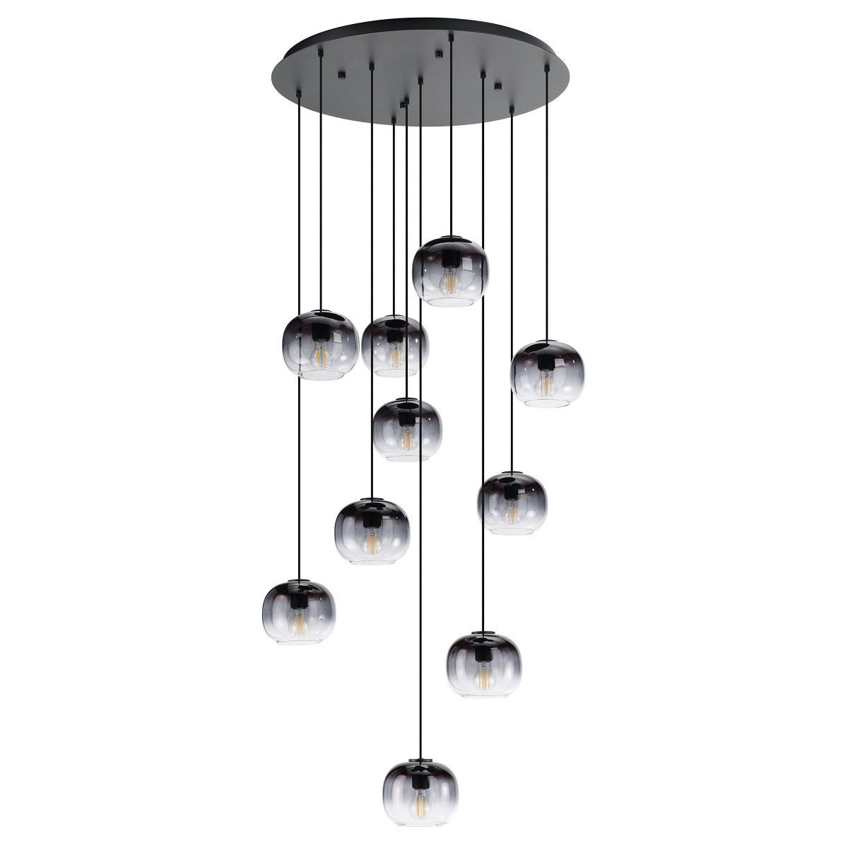 Oilella 10 Light Clustered Pendant with Glass Shades