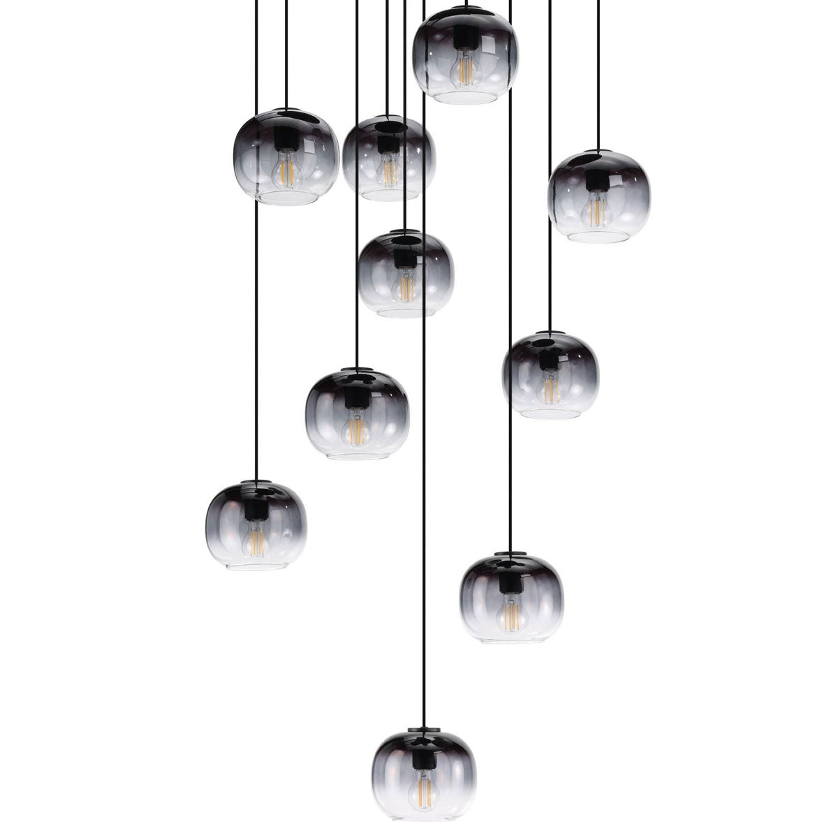 Oilella 10 Light Clustered Pendant with Glass Shades