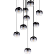 Oilella 10 Light Clustered Pendant with Glass Shades
