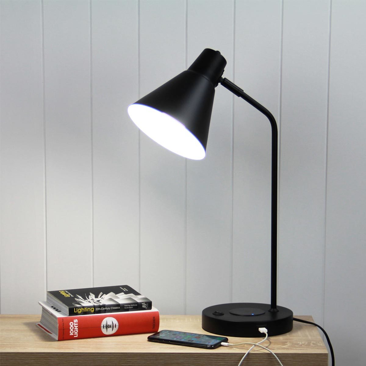 Targa USB & Wireless Charging Desk Lamp