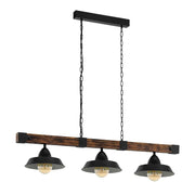 Oldbury 3 Light Pendant - Rustic Timber Frame