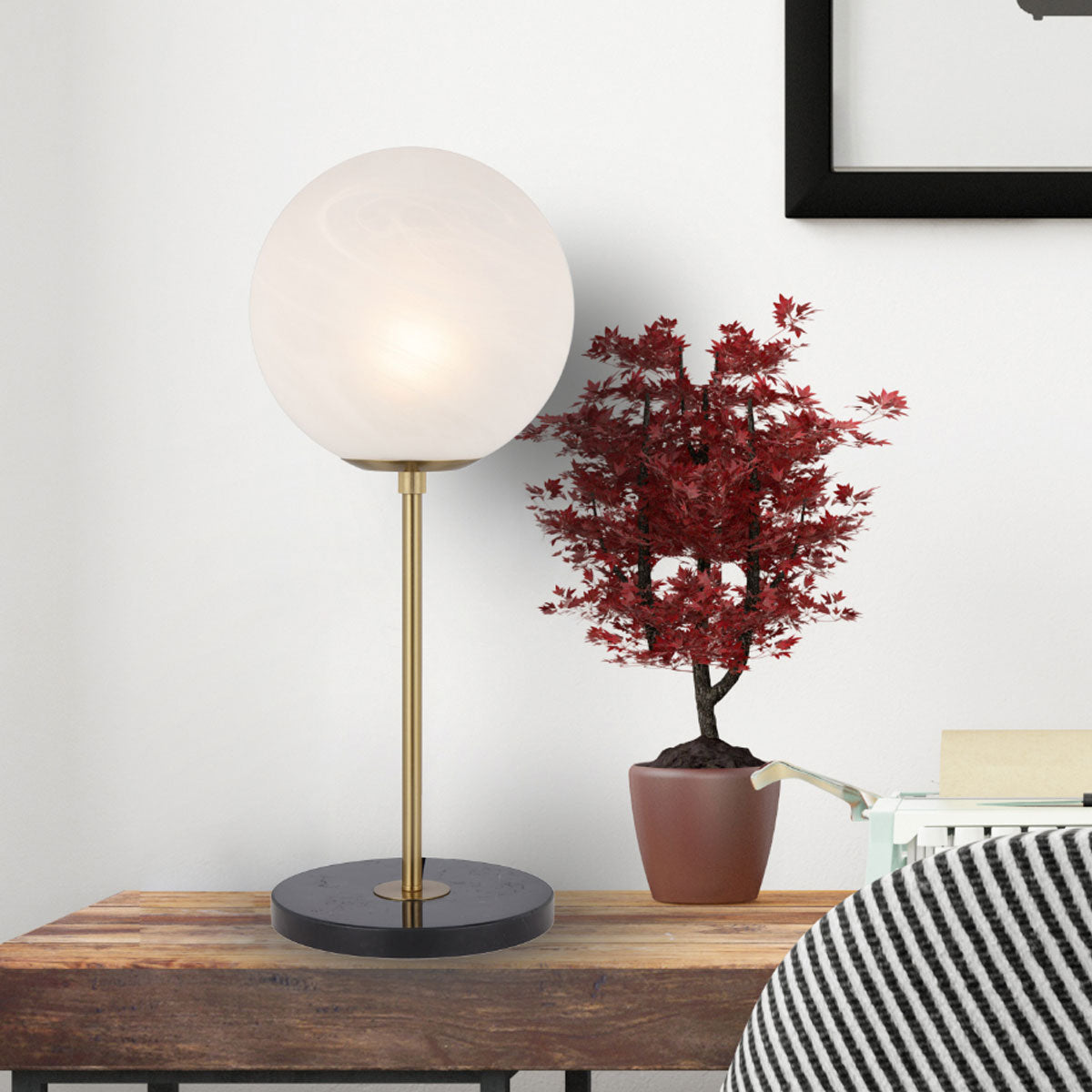 Oliana Table Lamp 450mm with Marble Base