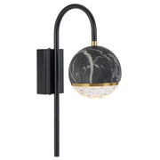 Oneta 1LT Marble Glass Wall Light with Arm