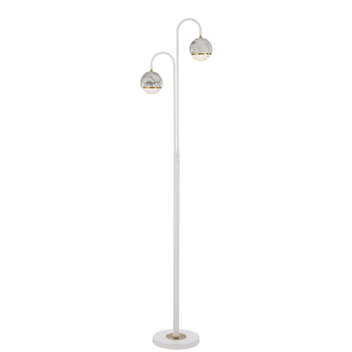 Oneta 2LT Marble Glass Floor Lamp with Foot Switch