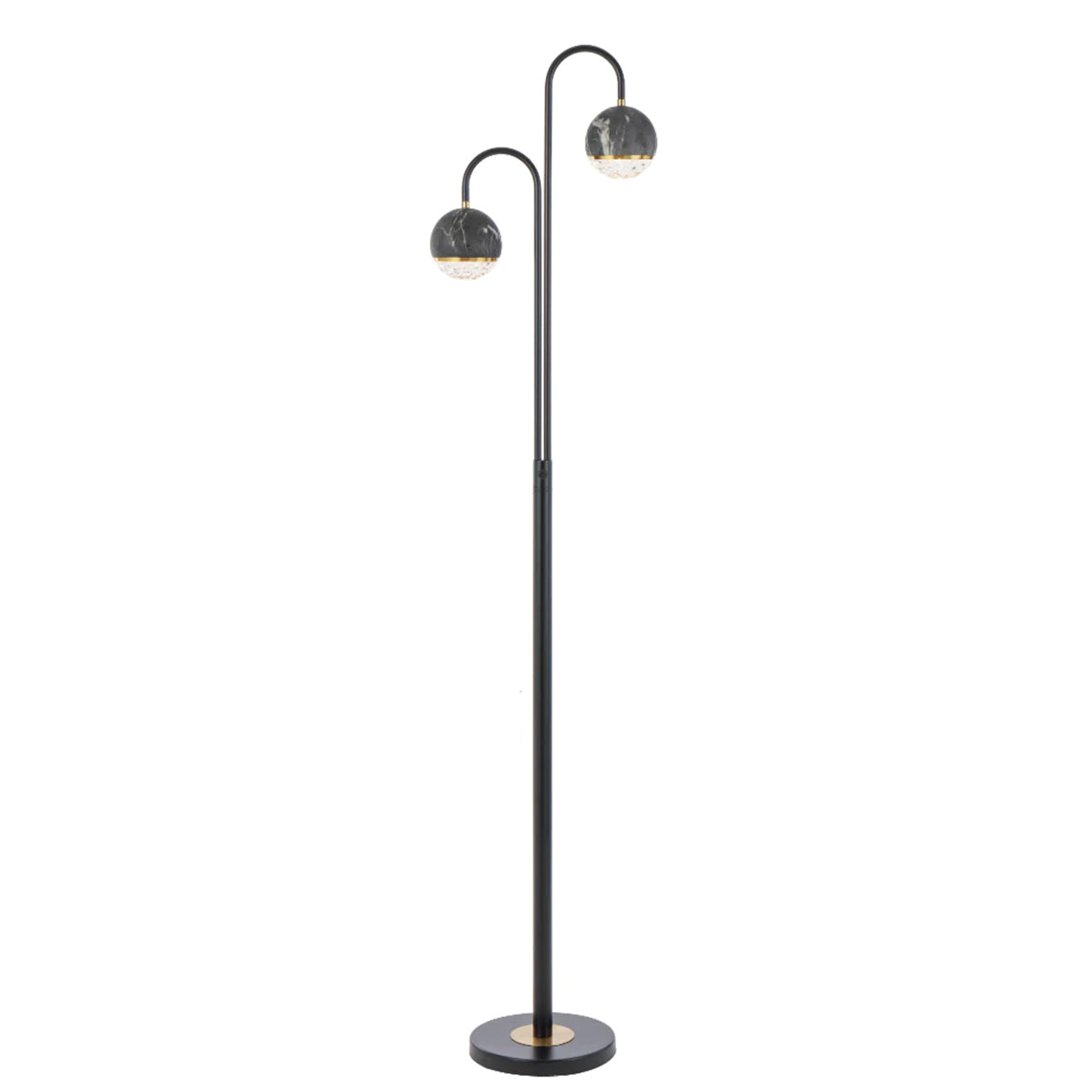 Oneta 2LT Marble Glass Floor Lamp with Foot Switch