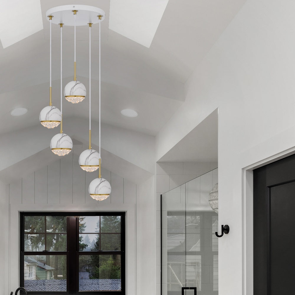 Oneta 5-Light Pendant with Adjustable Height