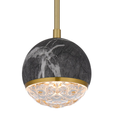 Oneta 1 Light Pendant Light with Adjustable Marble Glass