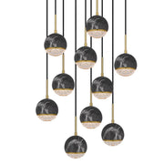 Oneta 10-Light Cluster Pendant Light with Marble Glass Shades