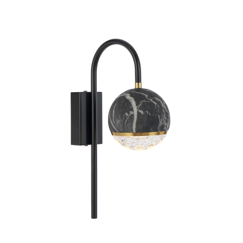 Oneta 1 Light Marble Glass Wall Light with Arm