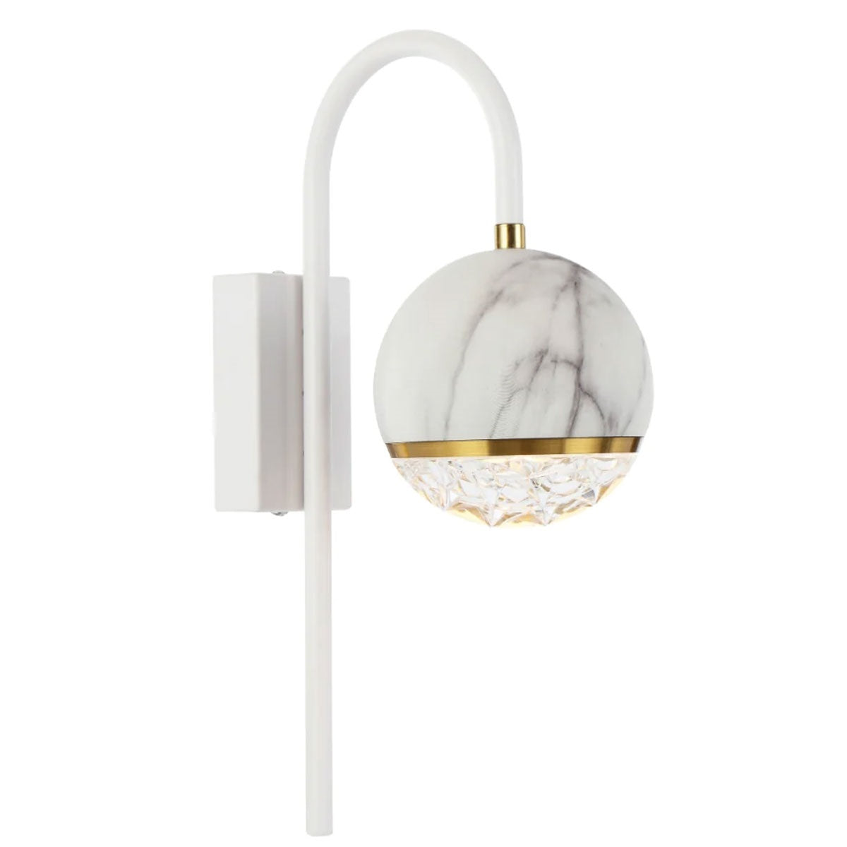 Oneta 1 Light Marble Glass Wall Light with Arm