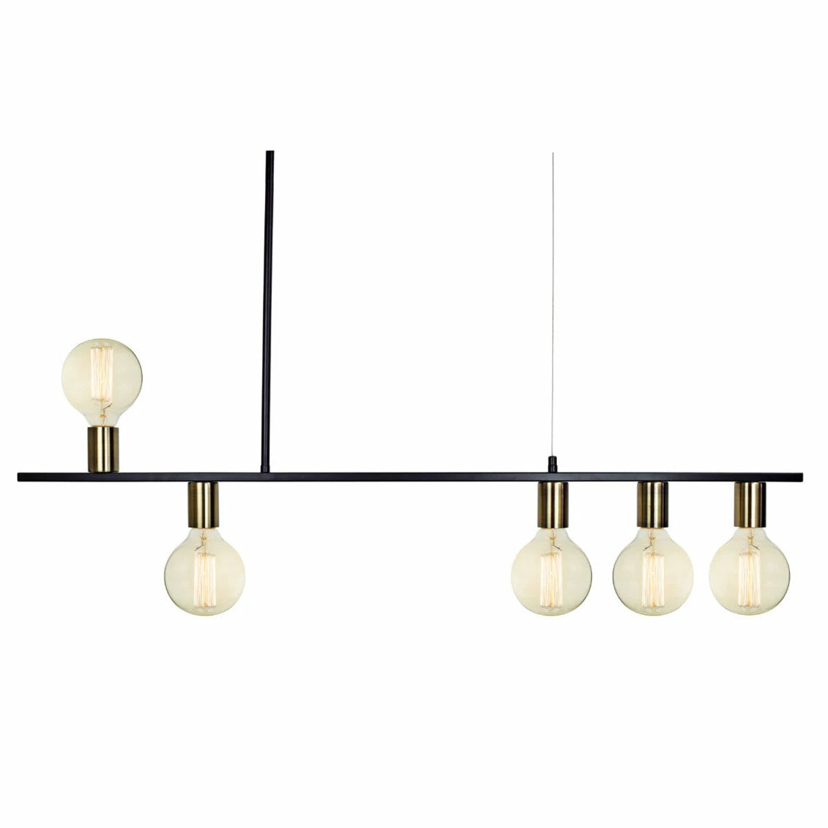 Oreka Linera Pendant with 5 Lights - Black / Satin Brass