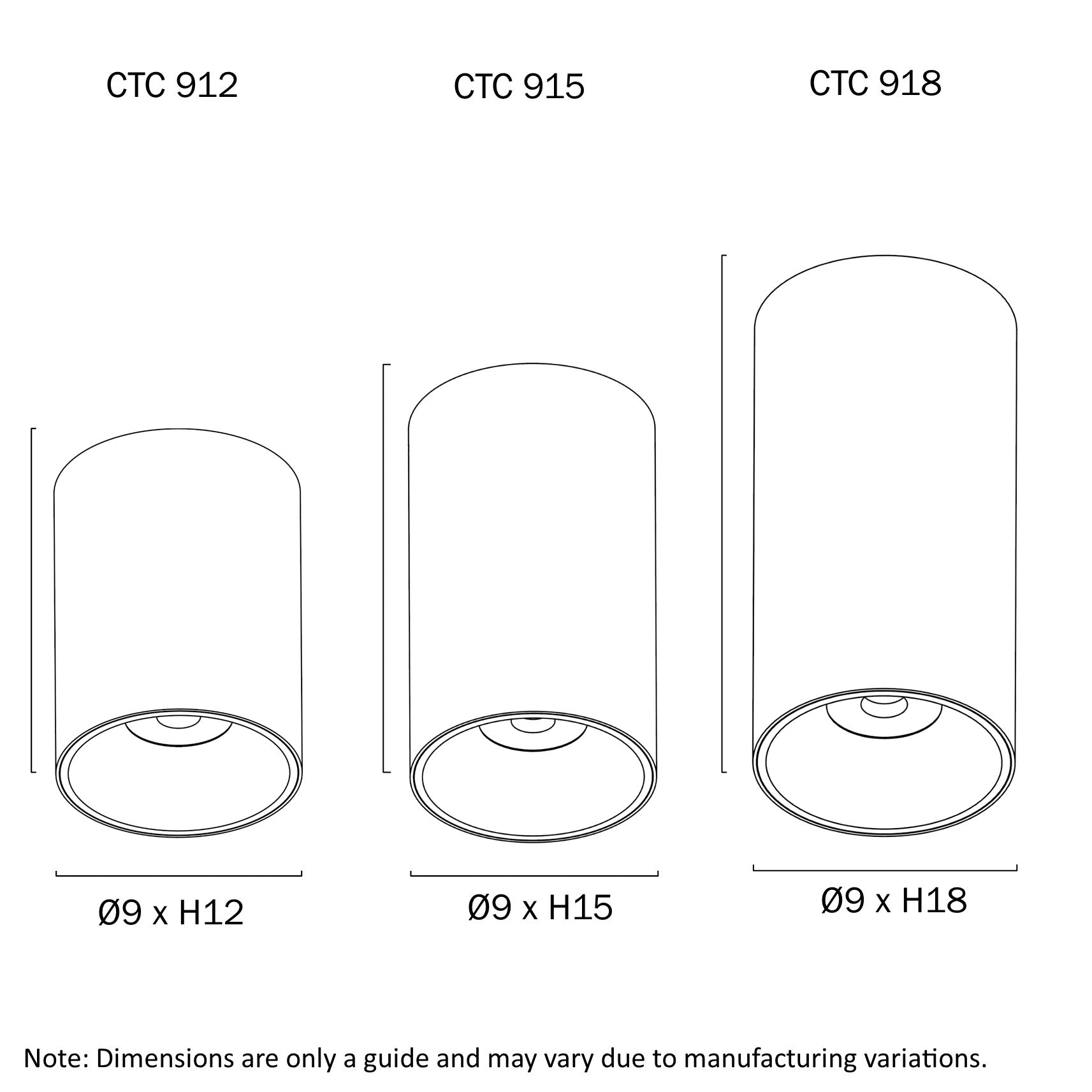 Oren CTC 12W LED Tri Colour Downlight with Triac Dimming