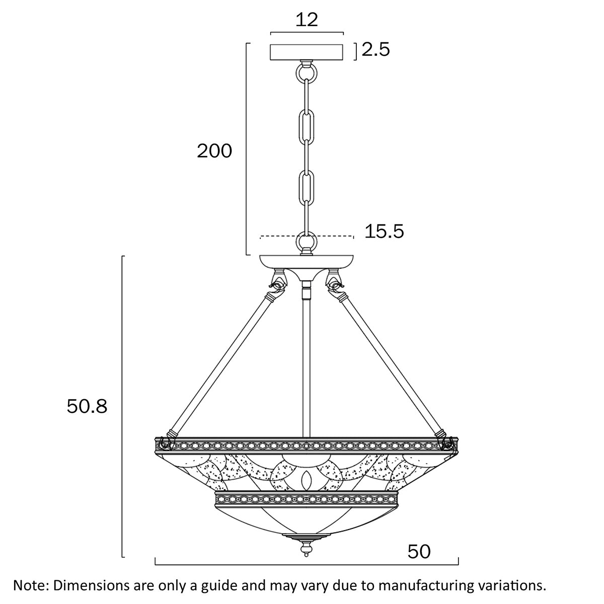 Orista Artisan Brass Pendant Light with Leaded Glass