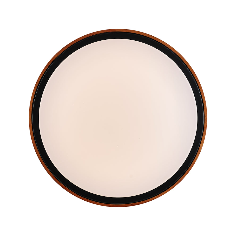 Orlin Oyster LED Light- Wood/Black Trim