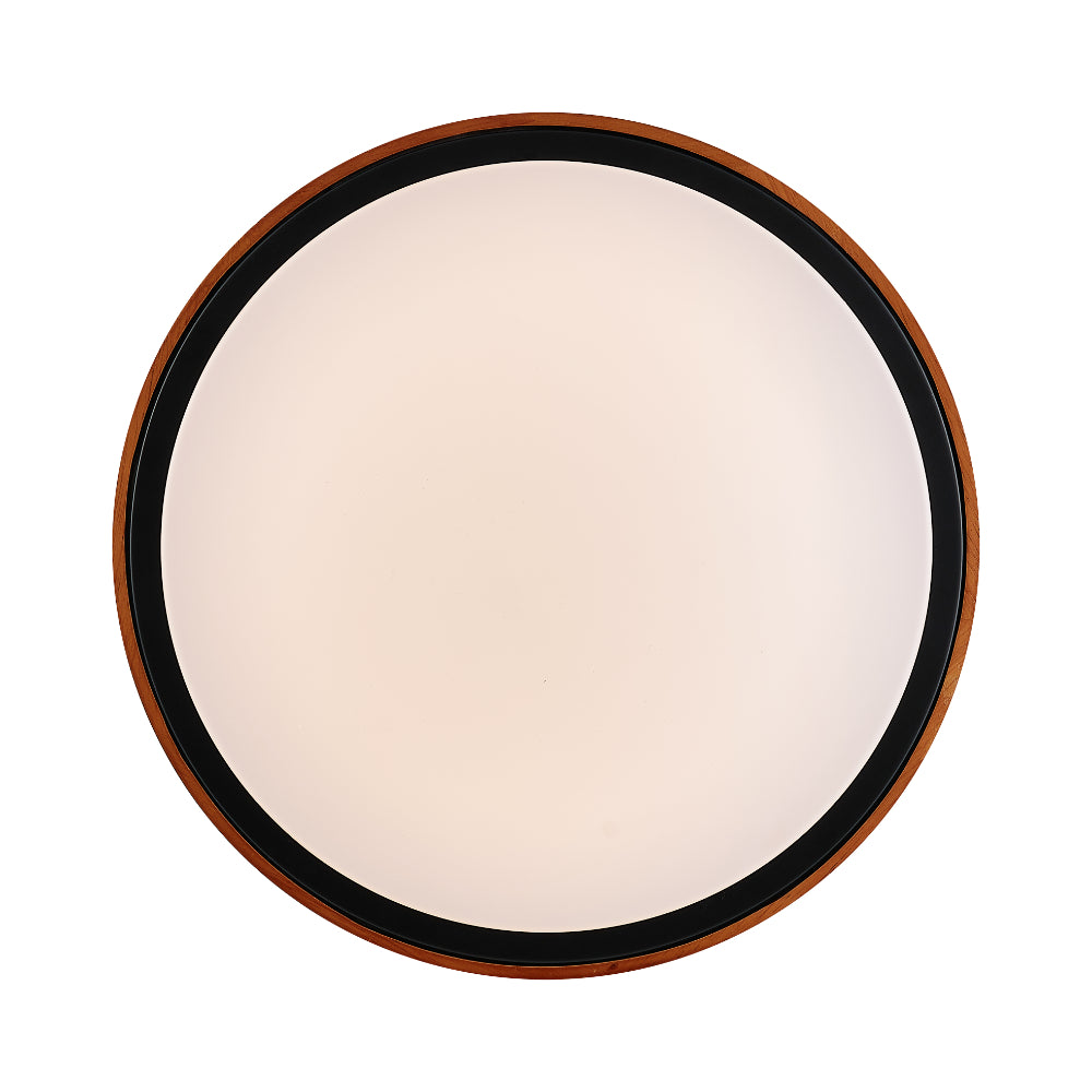 Orlin Oyster LED Light- Wood/Black Trim