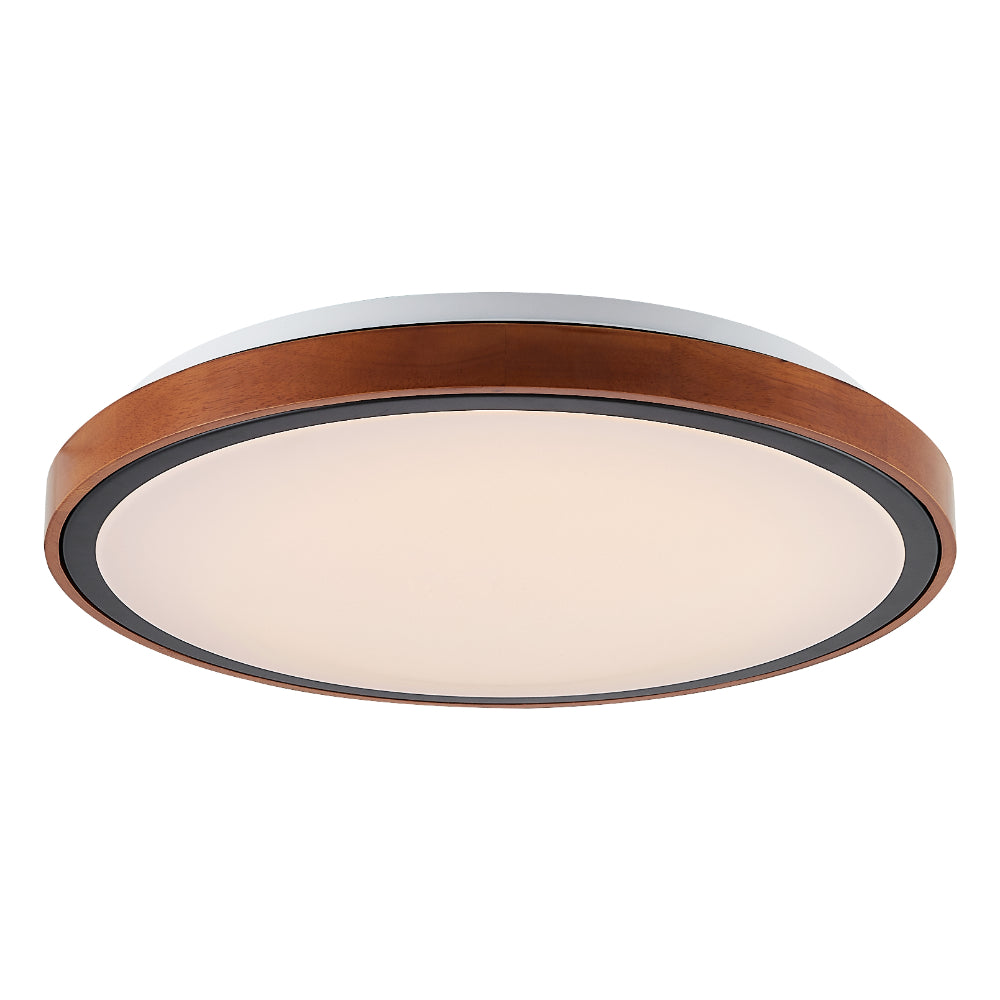 Orlin Oyster LED Light- Wood/Black Trim