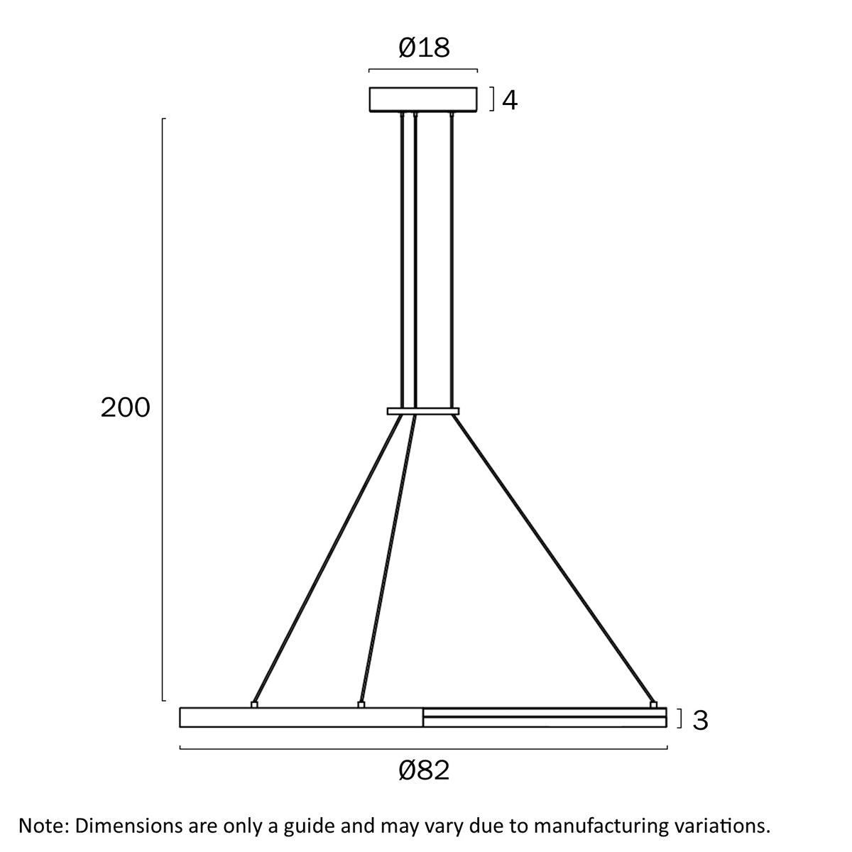 Ostrom Ring Pendant Light 800mm with Remote Control & LED Light