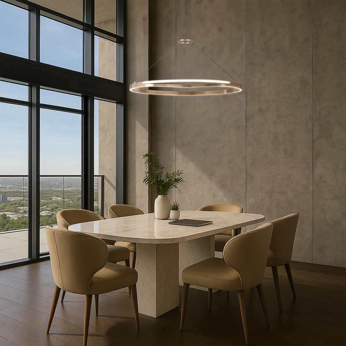 Ostrom Ring Pendant Light 800mm with Remote Control & LED Light