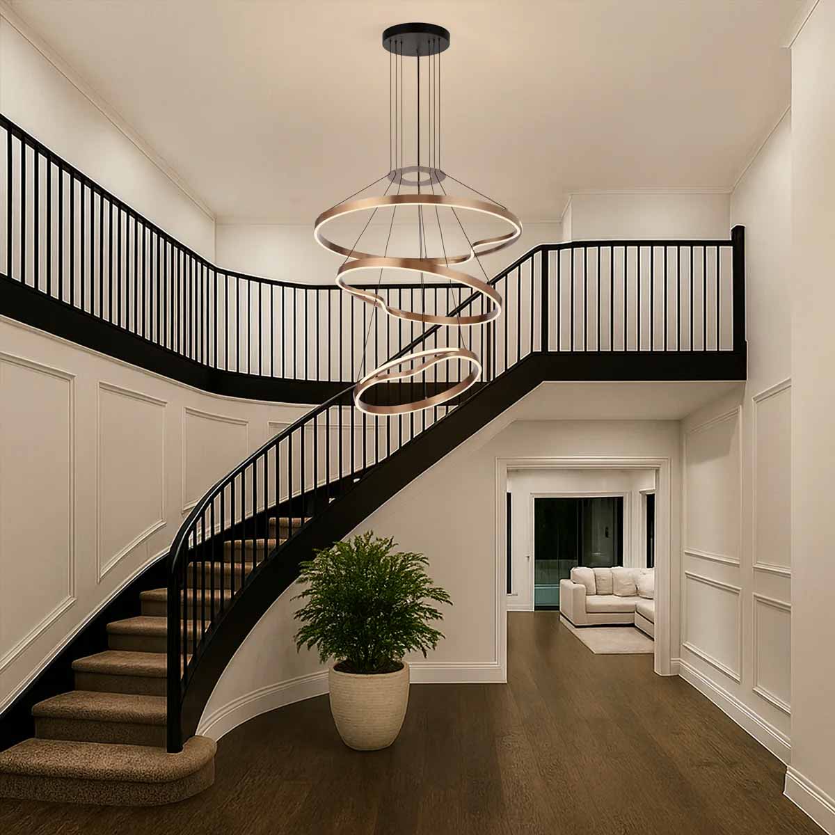 Ostrom Ring Pendant Light Three Tier with Remote Control & LED Light