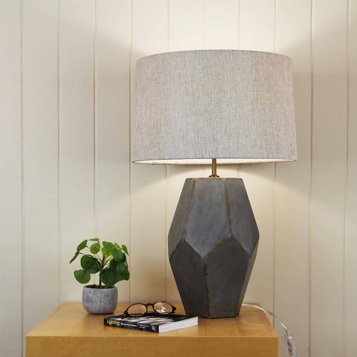 Pablo Cubist Grey Washed Table Lamp