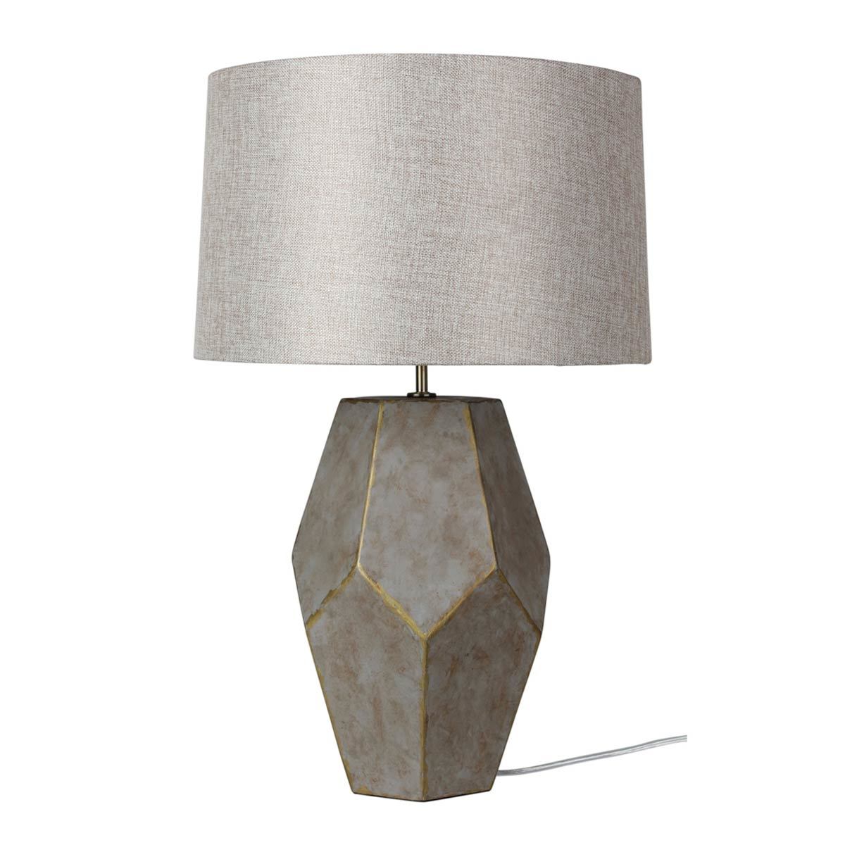 Pablo Cubist Grey Washed Table Lamp