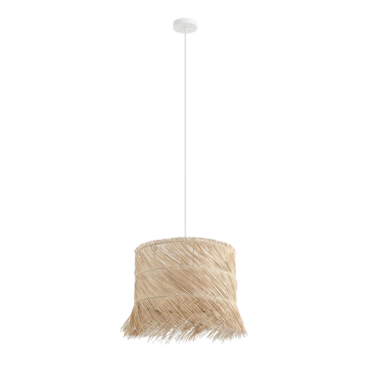 Paisano Cane Pendant Light with Wicker Shade