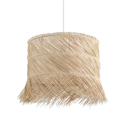 Paisano Cane Pendant Light with Wicker Shade