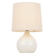 Pamela Table Lamp with Ceramic Base & Fabric Shade