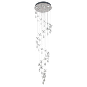 Paradis 251 Crystal 9LT Pendant Light with Stainless Steel