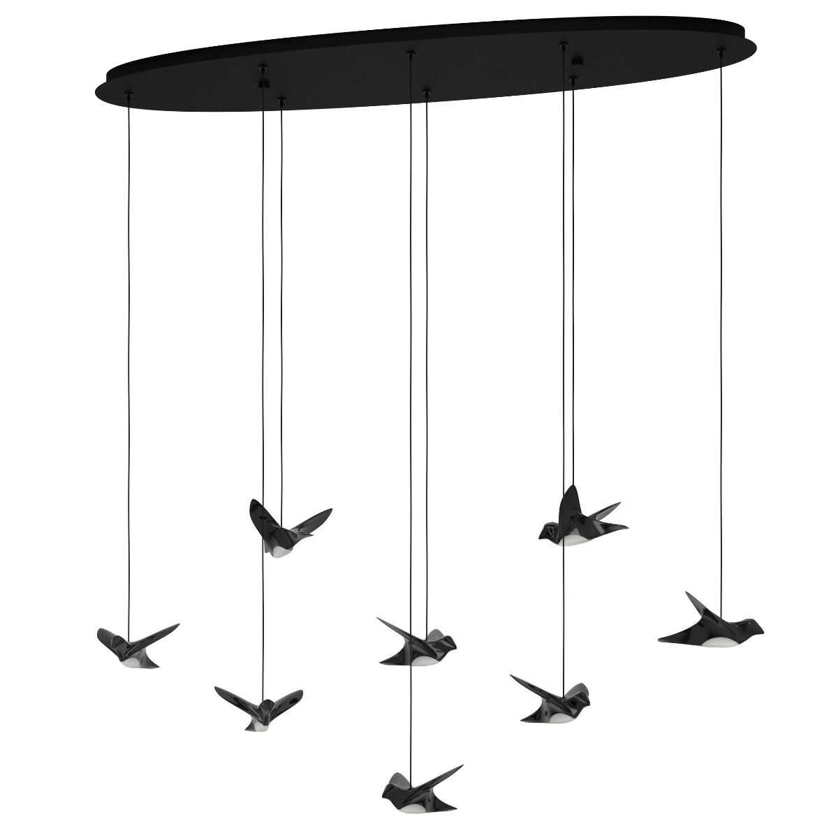 Paratebueno 2 Oval Bird Pendant with 8 LED Lights