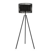 Parker Tripod Floor Lamp - Ratten Shade - Black