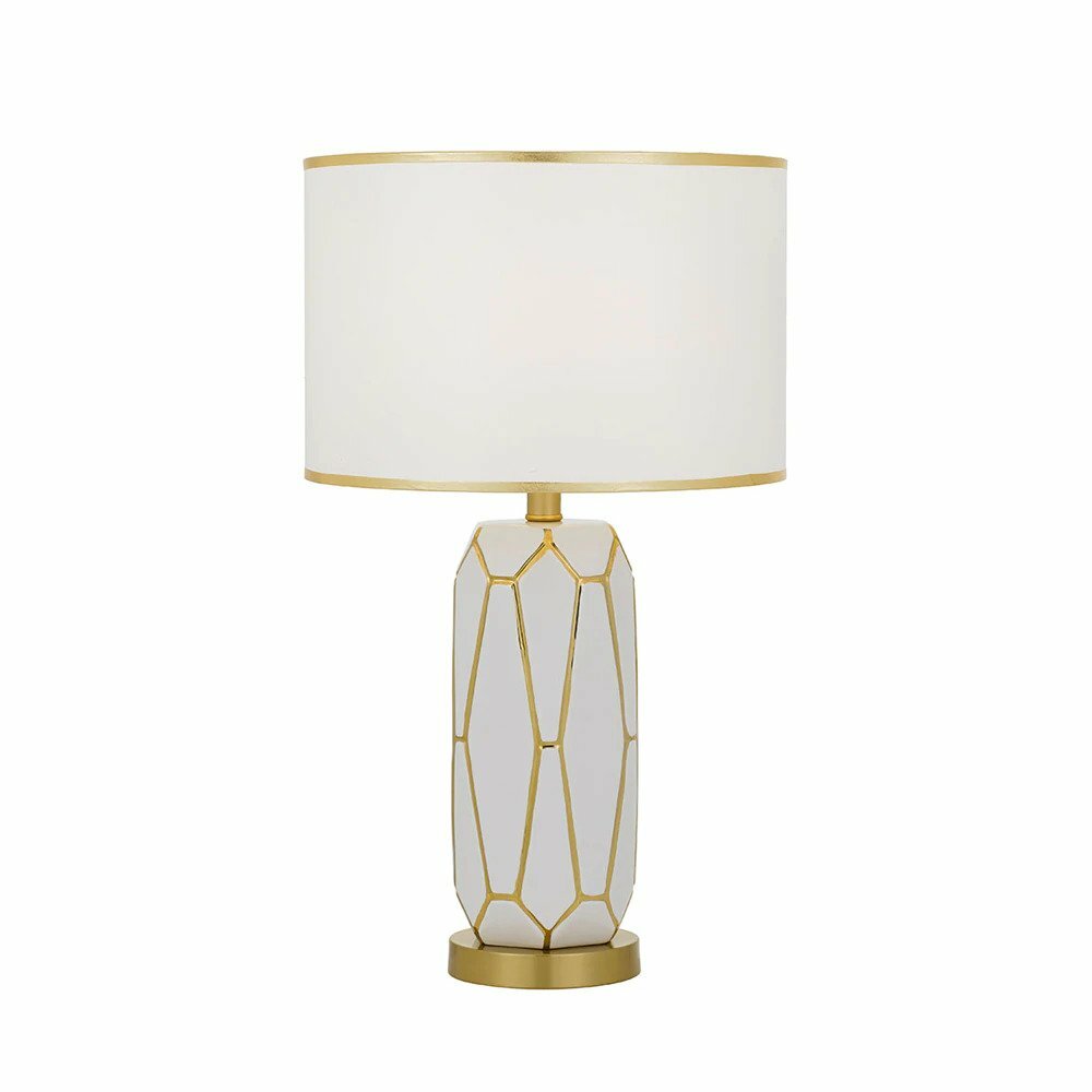 Pastor Glazed Ceramic Table Lamp with Fabric Shade