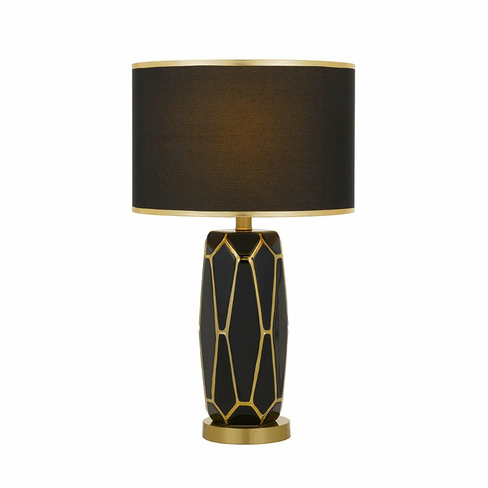 Pastor Glazed Ceramic Table Lamp with Fabric Shade