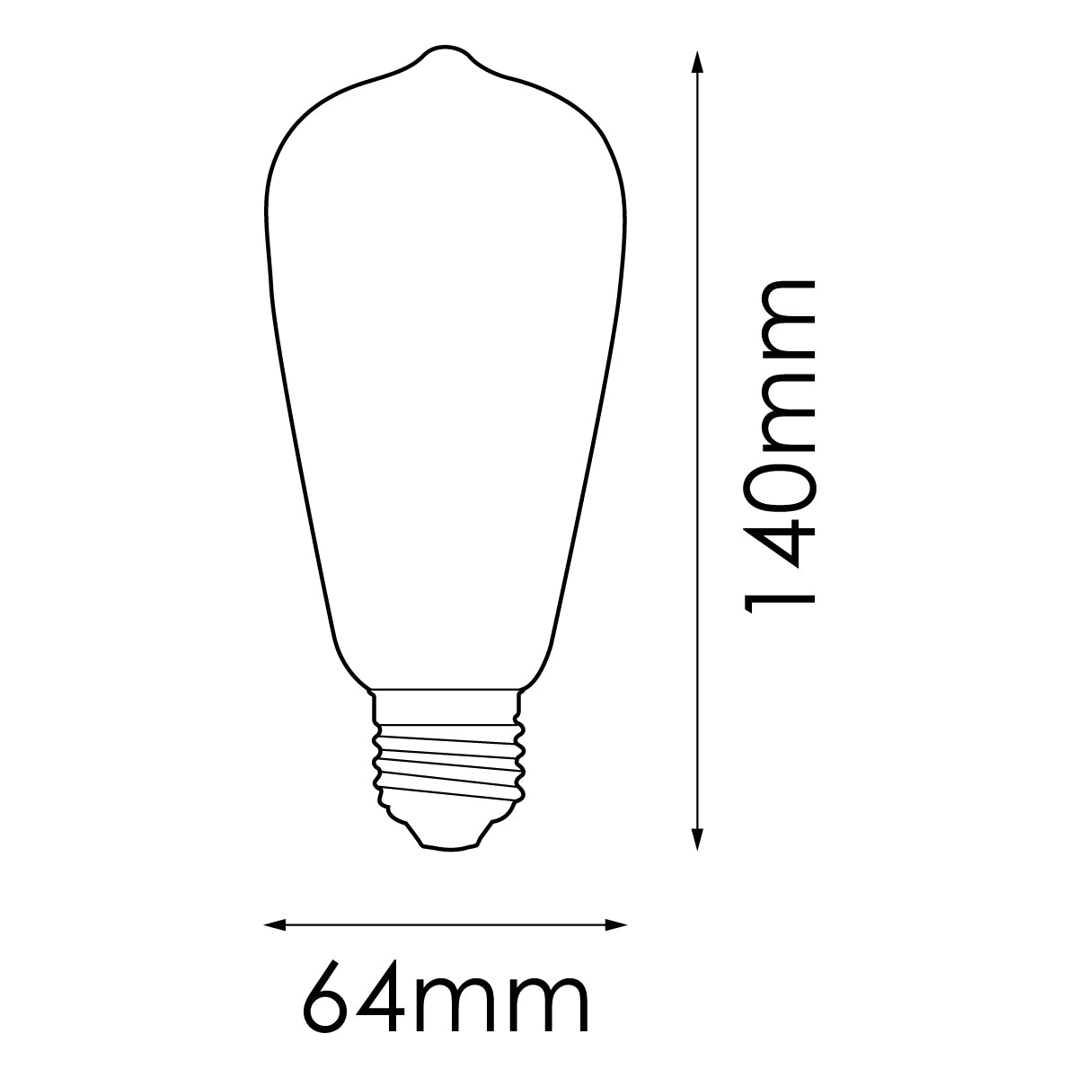 Pear ST64 E27 Filament LED Globe - Dimmable