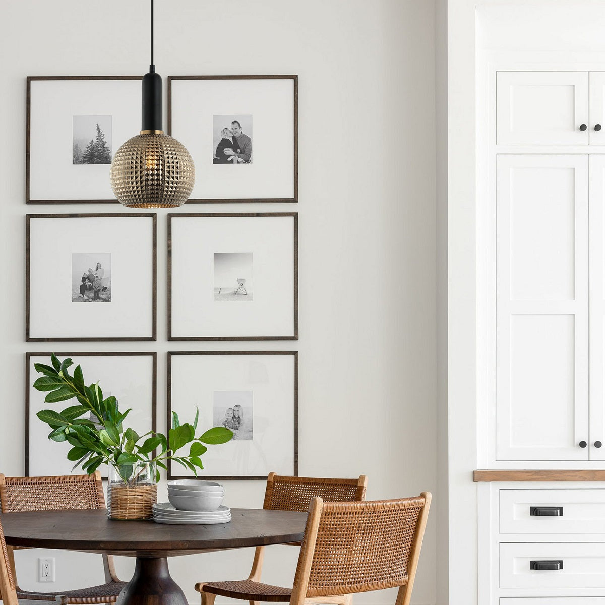 Pelota 1 Light Interior Wine Glass Segmented Glass Pendant Light