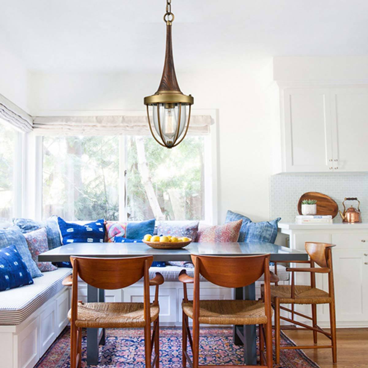 Pendolo Industrial Metal Cage & Timber Top Pendant Light