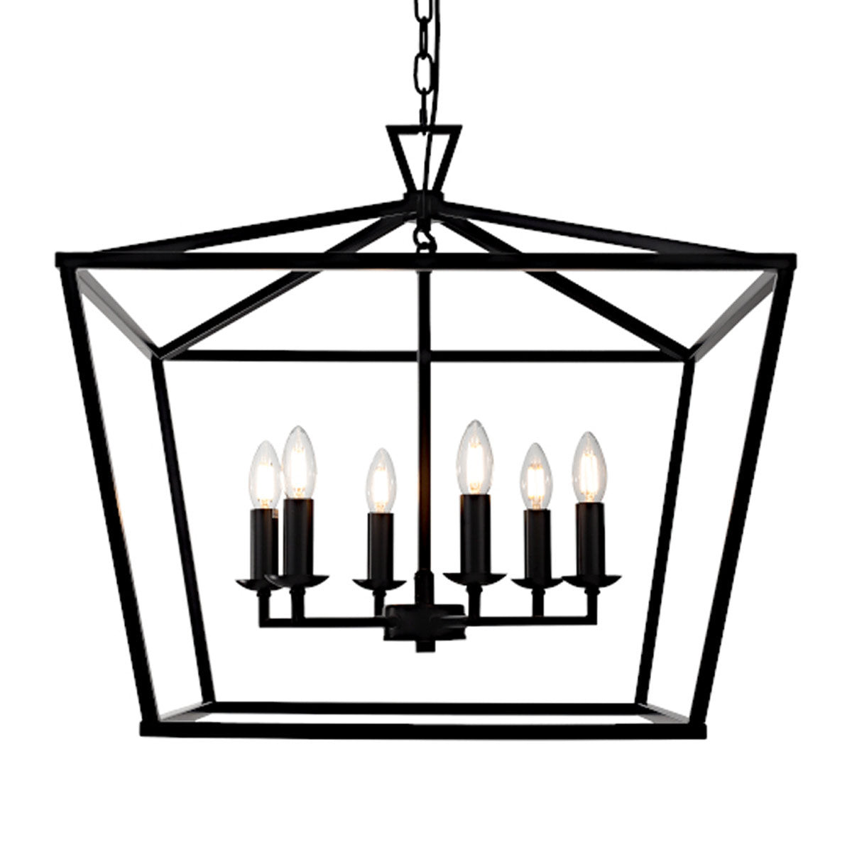 Perigan 6 Light Candle Pendant with Chain Suspension