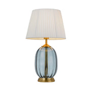 Perla Table Lamp Ribbed Glass Antique Gold