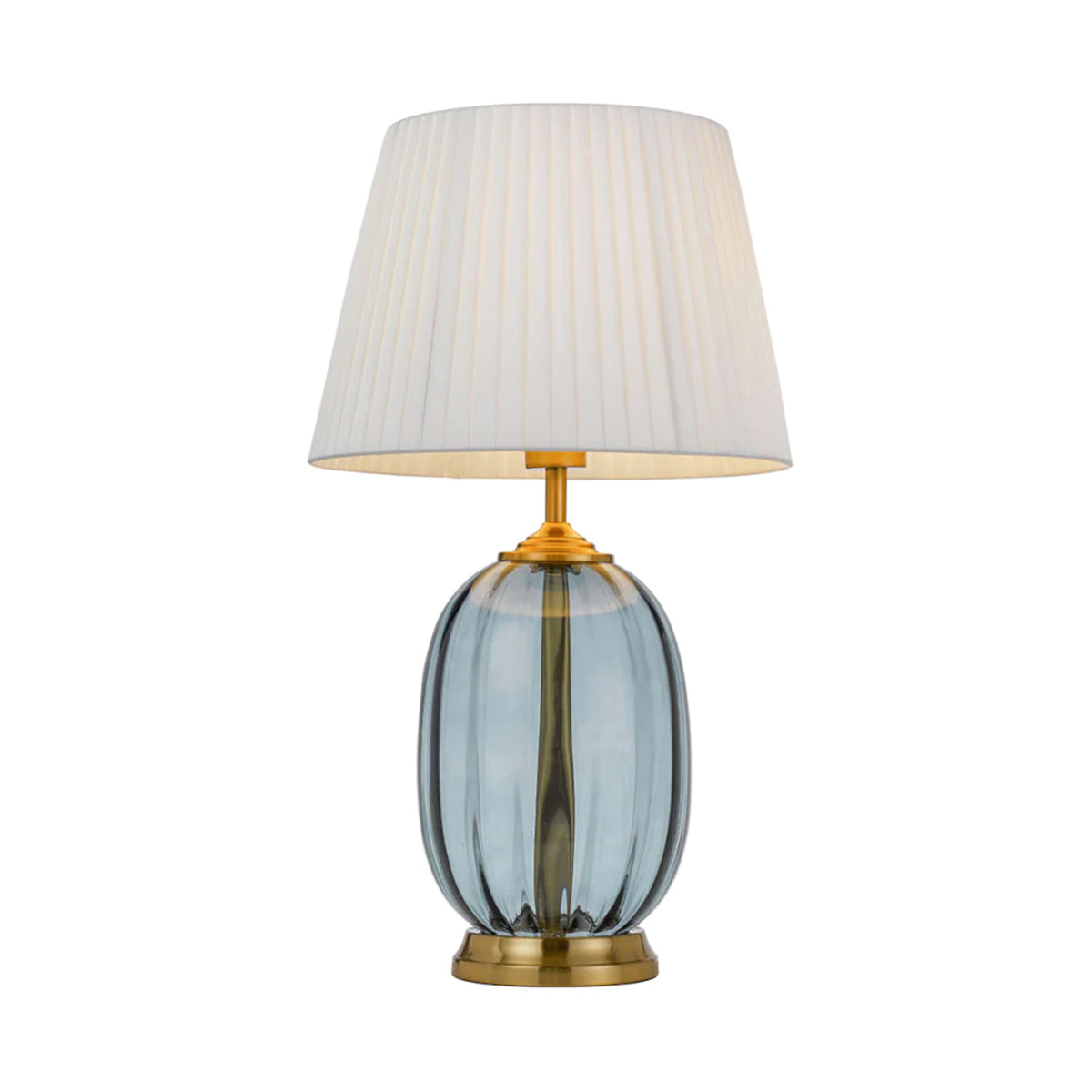 Perla Table Lamp Ribbed Glass Antique Gold