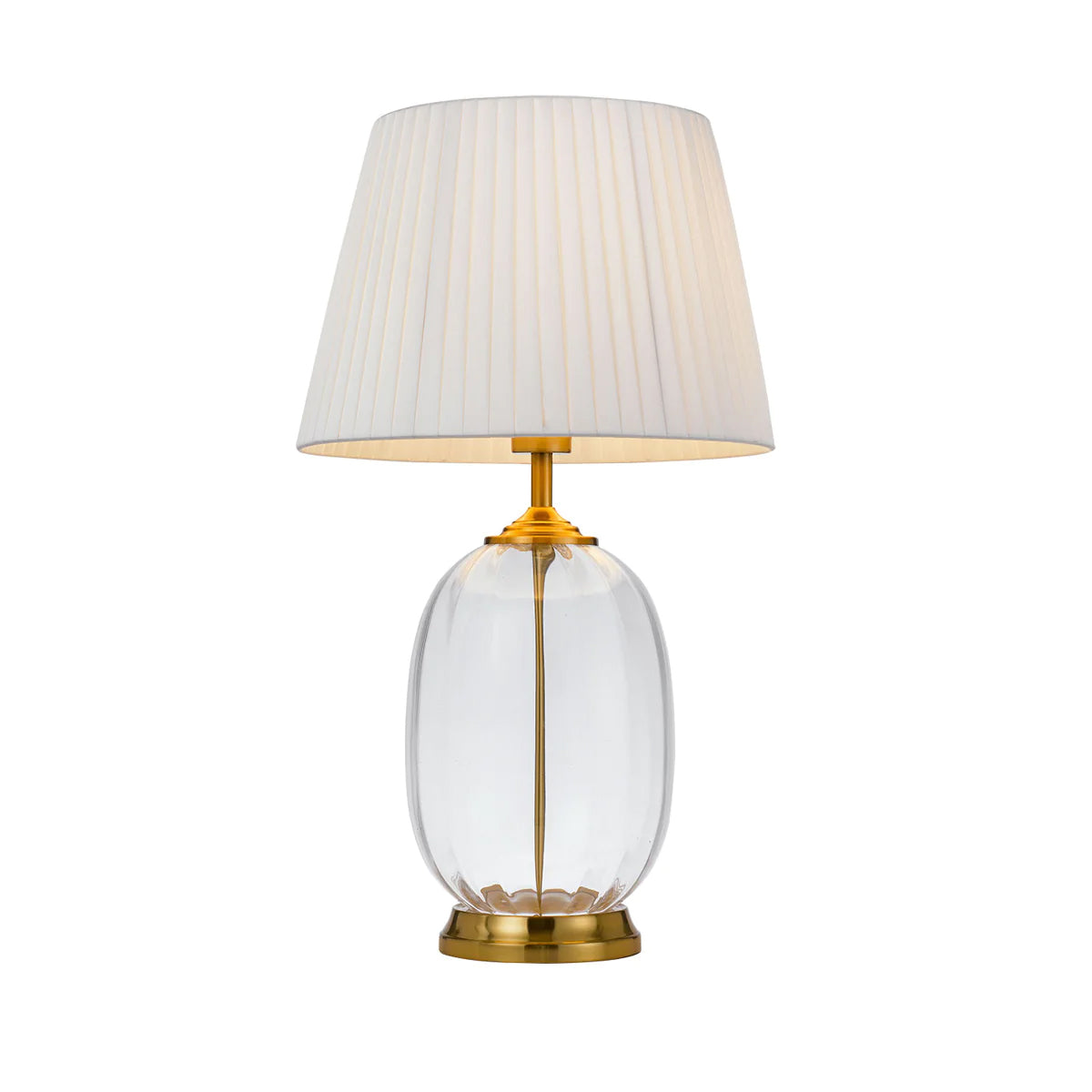 Perla Table Lamp Ribbed Glass Antique Gold