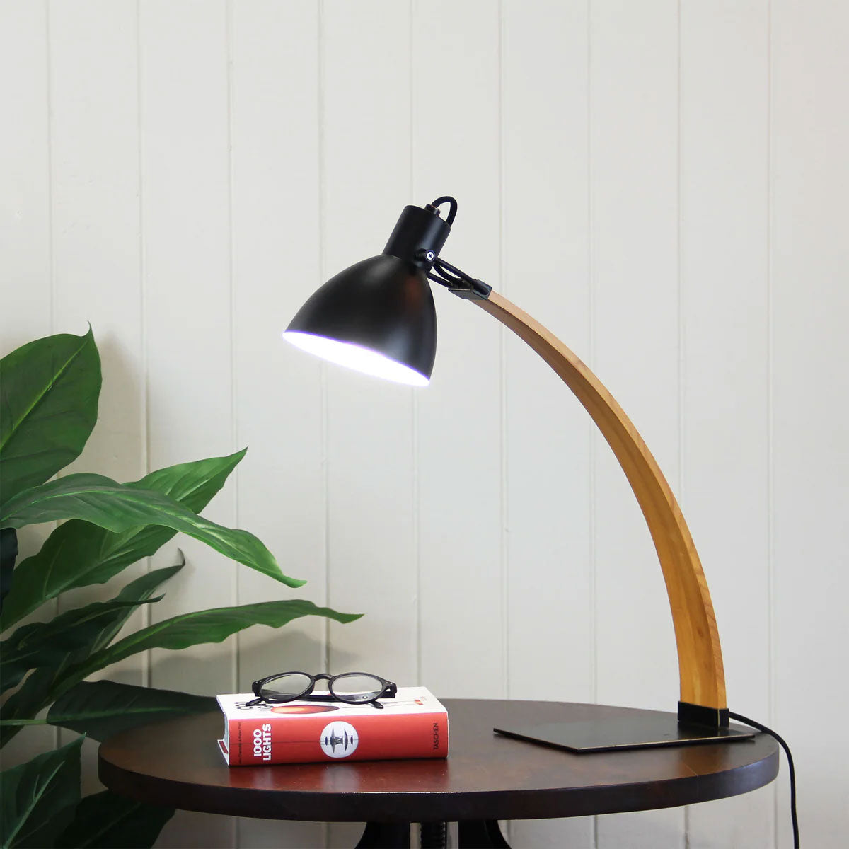 Perno Dark Bronze Timber Desk Lamp