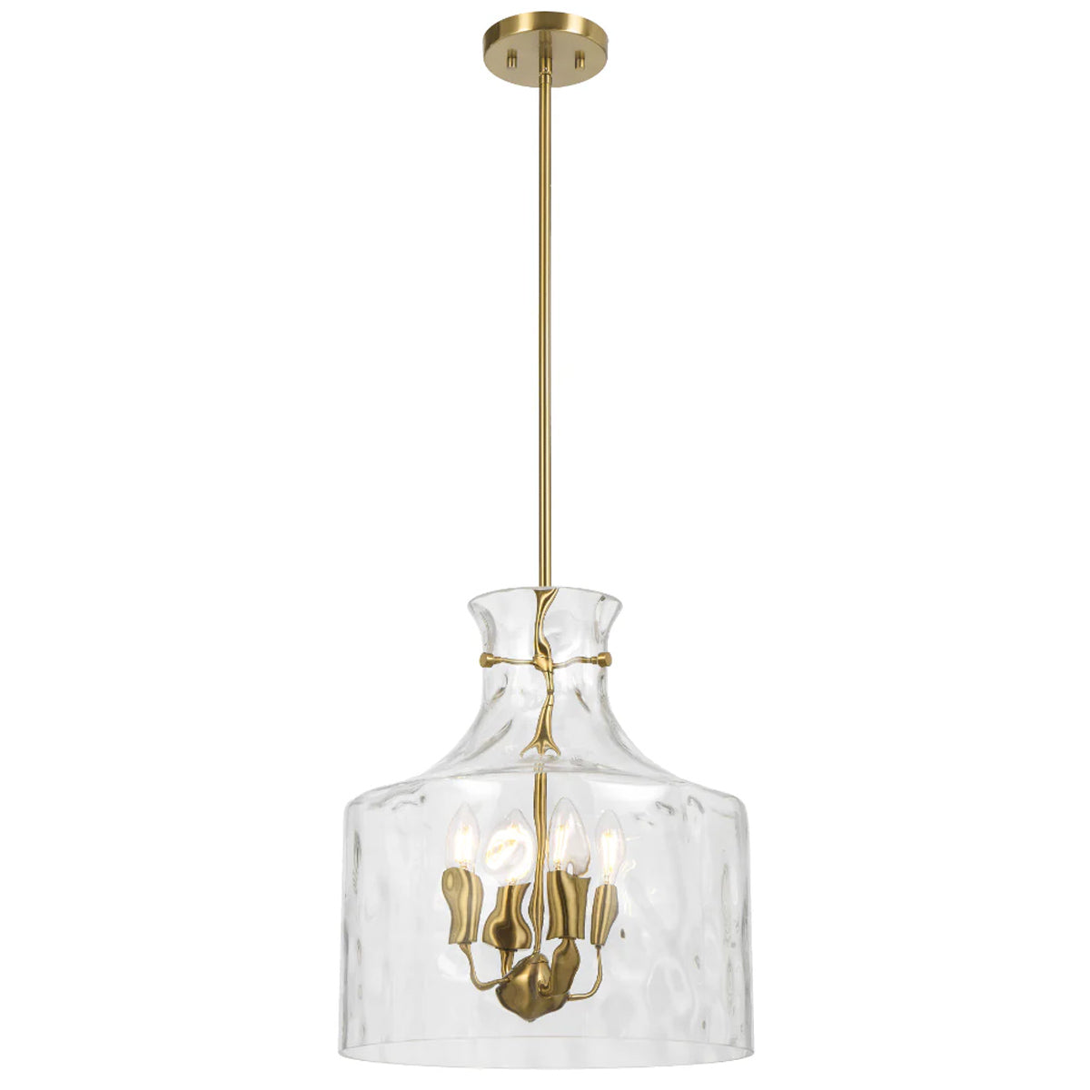 Perron 4 Light Pendant Light €“ Adjustable Dimpled Glass