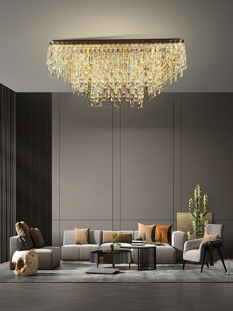 Perugia Square Crystal Pendant Light 1000mm