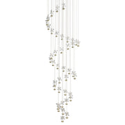 Pianopoli 3 Glass Flower Spiral Pendant with 40 LED Lights