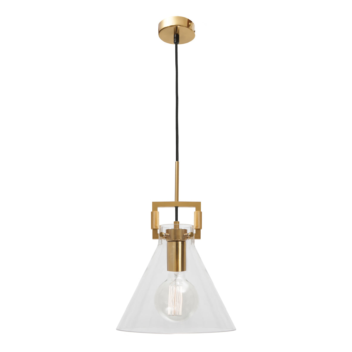 Pierre Cone Shapped Single Glass Pendant Light