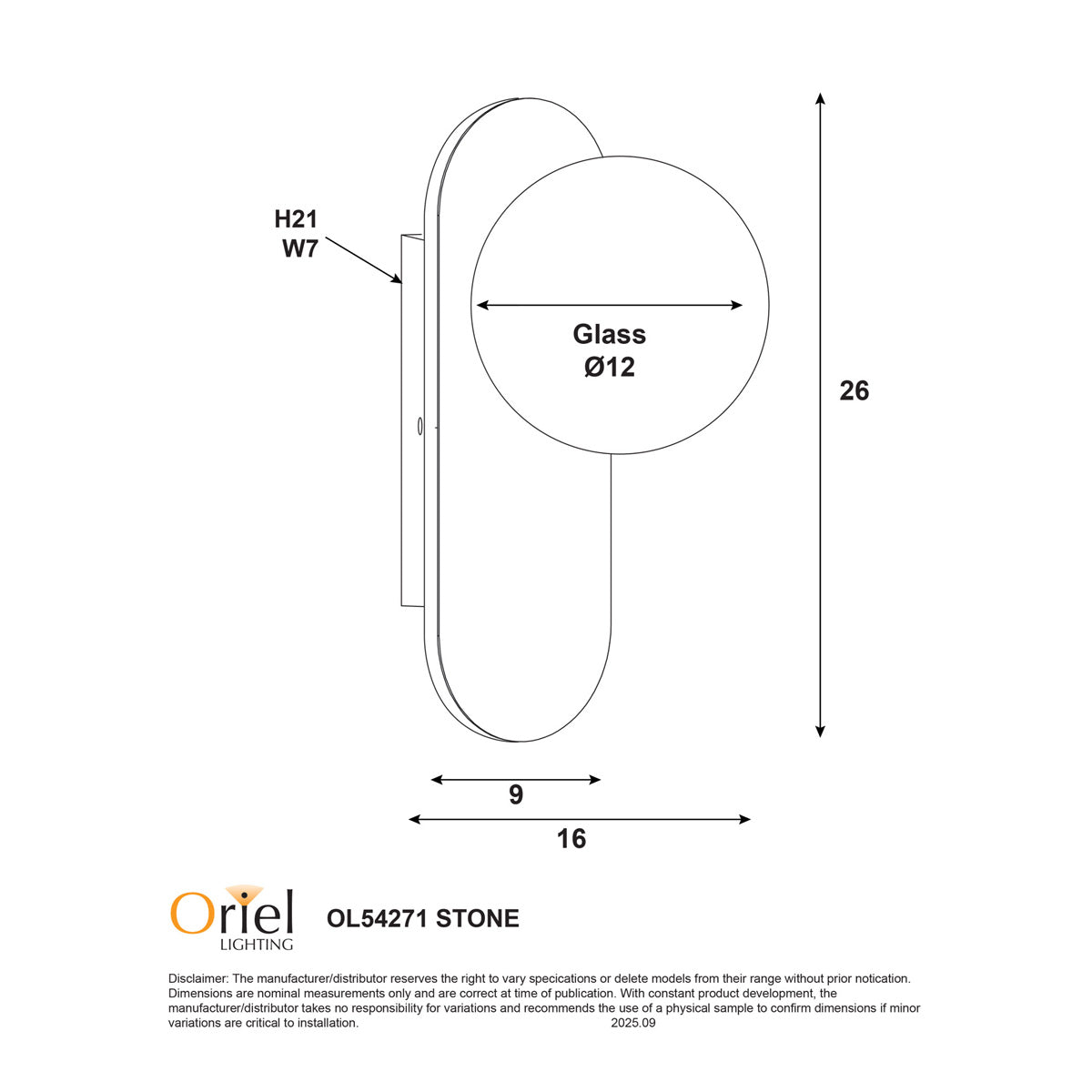 Ping  Wall Light in Travertine with Opal Glas