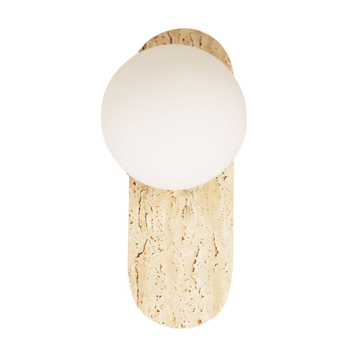 Ping  Wall Light in Travertine with Opal Glas