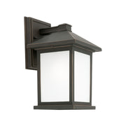 Plymouth Metal & Frost Glass Outdoor Coach Wall Light